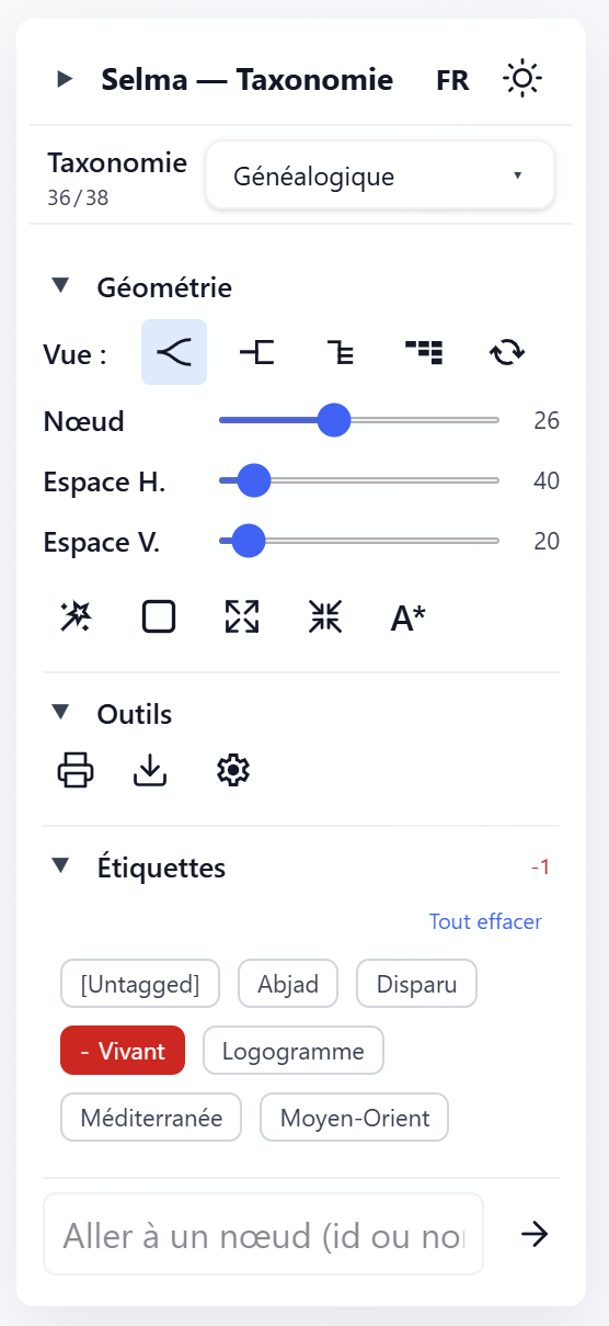 Barre d'outils latérale.